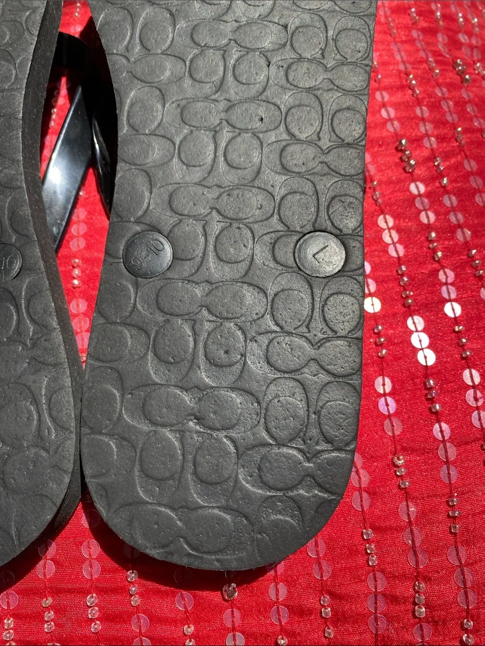 Coach Black Logo Beach Slides